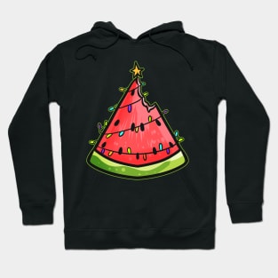 Watermelon Christmas Tree Chain Of Lights Christmas In July Hoodie